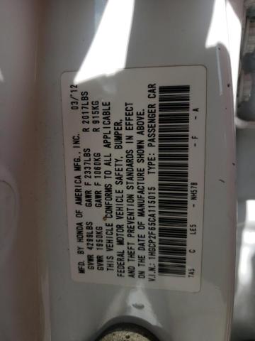 Photo 10 from auction – 2012 HONDA ACCORD with VIN 1HGCP2F65CA115015