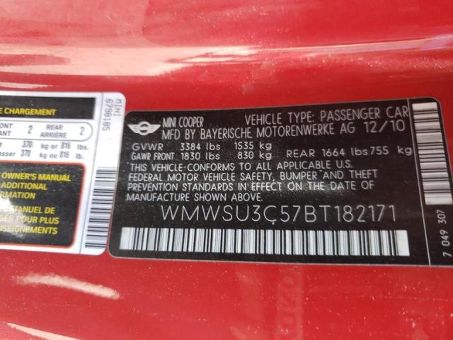 Photo 10 from auction – 2011 MINI COOPER with VIN WMWSU3C57BT182171