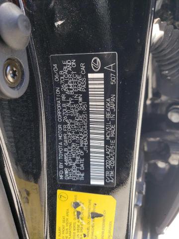 Photo 10 from auction – 2004 LEXUS ES 330 with VIN JTHBA30G445051951