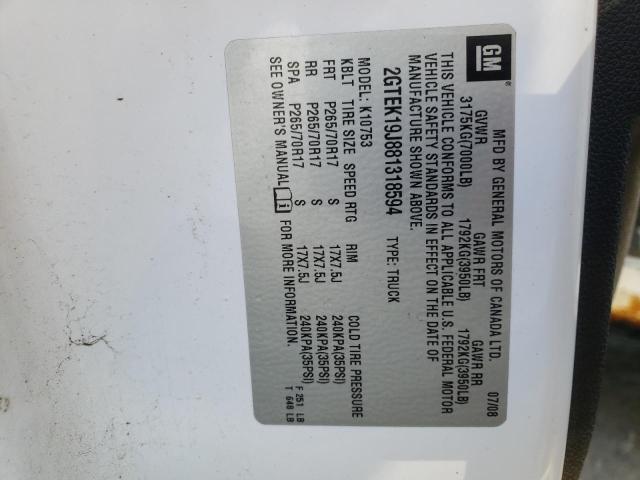 Photo 10 from auction – 2008 GMC SIERRA K15 with VIN 2GTEK19J881318594