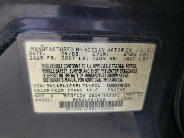 Photo 10 from auction – 2008 NISSAN SENTRA 2.0 with VIN 3N1AB61E58L714221
