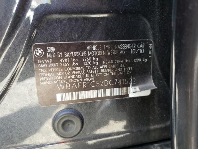 Photo 10 from auction – 2011 BMW 528 I with VIN WBAFR1C52BC741522