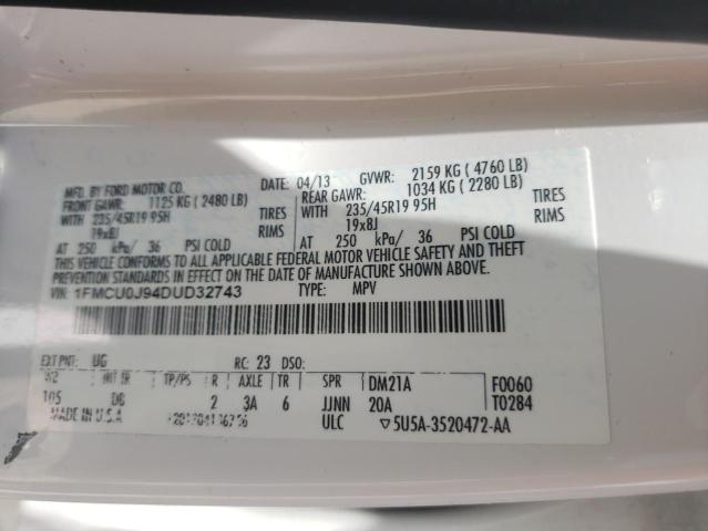 Photo 10 from auction – 2013 FORD ESCAPE TIT with VIN 1FMCU0J94DUD32743