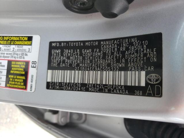 Photo 10 from auction – 2010 TOYOTA COROLLA BA with VIN 2T1BU4EE9AC505132