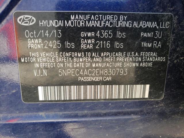 Photo 10 from auction – 2014 HYUNDAI SONATA SE with VIN 5NPEC4AC2EH830793