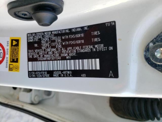 Photo 10 from auction – 2015 TOYOTA HIGHLANDER with VIN 5TDZARFH6FS011340