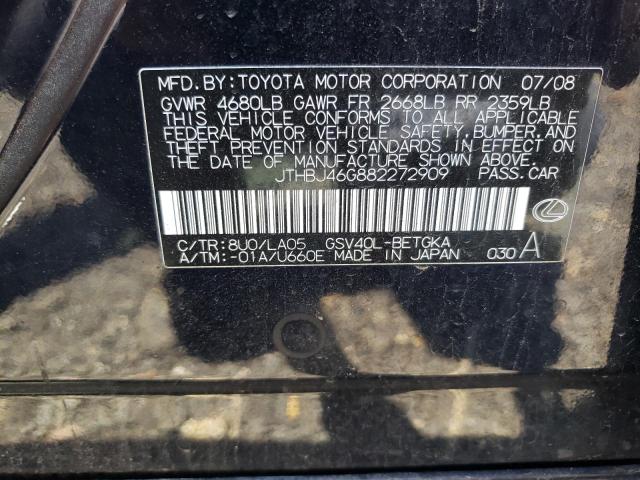 Photo 10 from auction – 2008 LEXUS ES 350 with VIN JTHBJ46G882272909