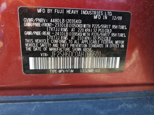 Photo 10 from auction – 2010 SUBARU FORESTER 2 with VIN JF2SH6DC0AH766601