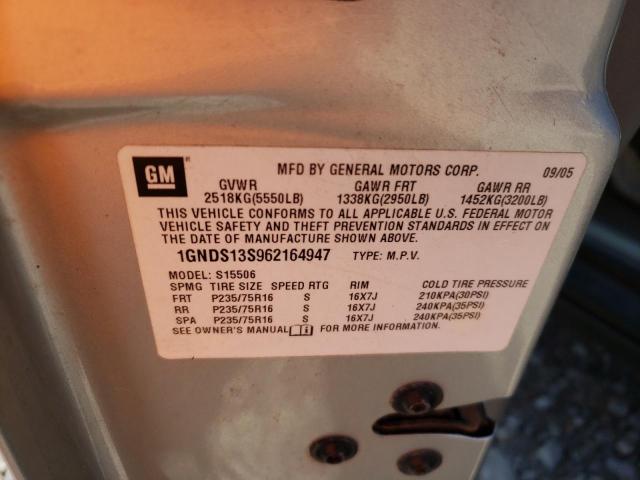 Photo 10 from auction – 2006 CHEVROLET TRAILBLAZE with VIN 1GNDS13S962164947