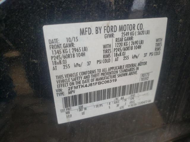 Photo 10 from auction – 2015 FORD EDGE SEL with VIN 2FMTK4J81FBC06319