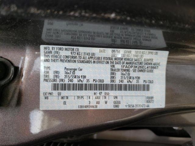 Photo 10 from auction – 2014 FORD FOCUS SE with VIN 1FADP3K26EL418667