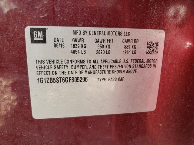 Photo 10 from auction – 2016 CHEVROLET MALIBU LS with VIN 1G1ZB5ST6GF305296