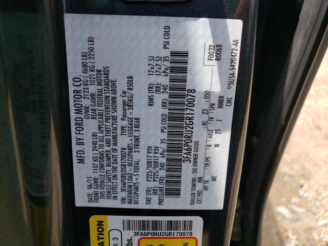 Photo 10 from auction – 2016 FORD FUSION TIT with VIN 3FA6P0RU2GR170078