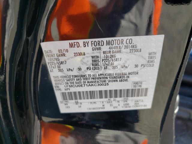 Photo 10 from auction – 2010 FORD ESCAPE with VIN 1FMCU0E71AKC30025