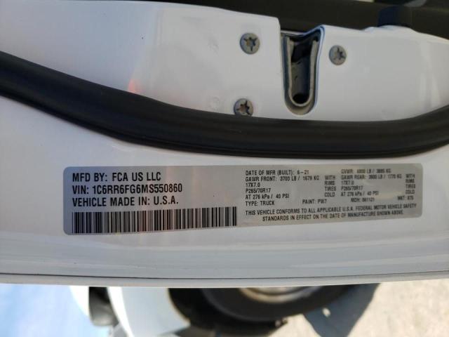 Photo 10 from auction – 2021 RAM 1500 CLASS with VIN 1C6RR6FG6MS550860