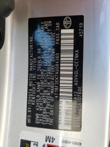 Photo 10 from auction – 2010 TOYOTA CAMRY BASE with VIN 4T1BF3EK7AU084360