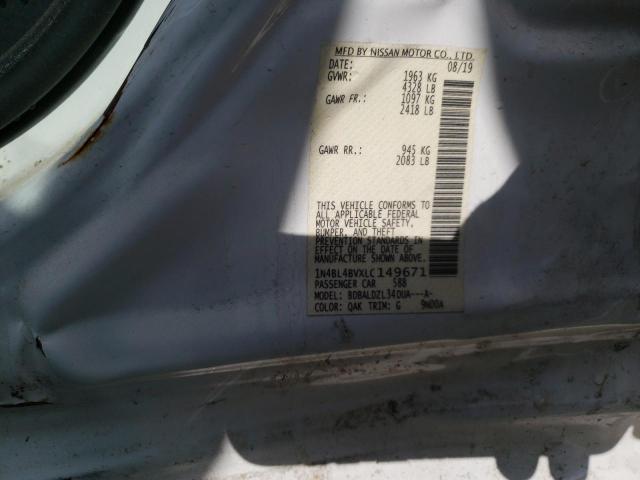 Photo 10 from auction – 2020 NISSAN ALTIMA S with VIN 1N4BL4BVXLC149671