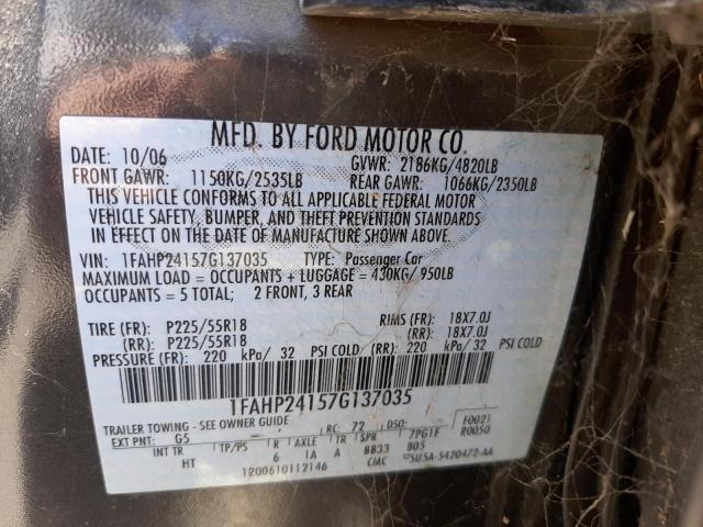 Photo 10 from auction – 2007 FORD FIVE HUNDR with VIN 1FAHP24157G137035