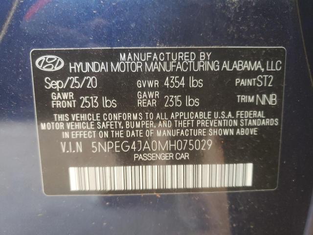 Photo 10 from auction – 2021 HYUNDAI SONATA SE with VIN 5NPEG4JA0MH075029