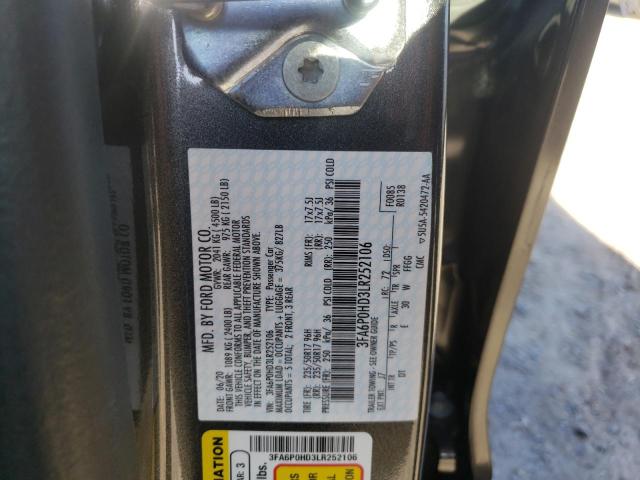 Photo 10 from auction – 2020 FORD FUSION SE with VIN 3FA6P0HD3LR252106