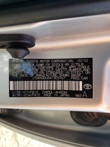 Photo 10 from auction – 2010 TOYOTA PRIUS with VIN JTDKN3DU0A1303767