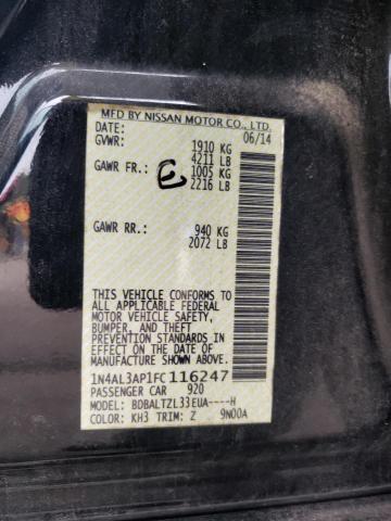 Photo 10 from auction – 2015 NISSAN ALTIMA with VIN 1N4AL3AP1FC116247