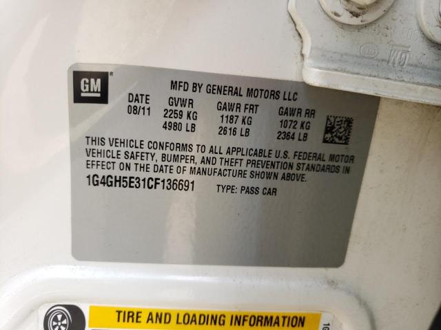 Photo 10 from auction – 2012 BUICK LACROSSE P with VIN 1G4GH5E31CF136691