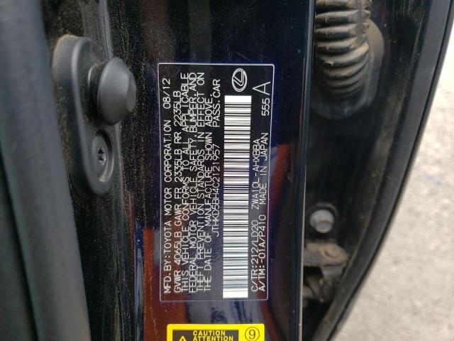 Photo 10 from auction – 2012 LEXUS CT 200 with VIN JTHKD5BH4C2121957