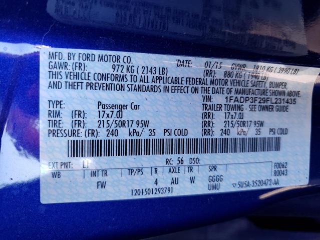 Photo 10 from auction – 2015 FORD FOCUS SE with VIN 1FADP3F29FL231435