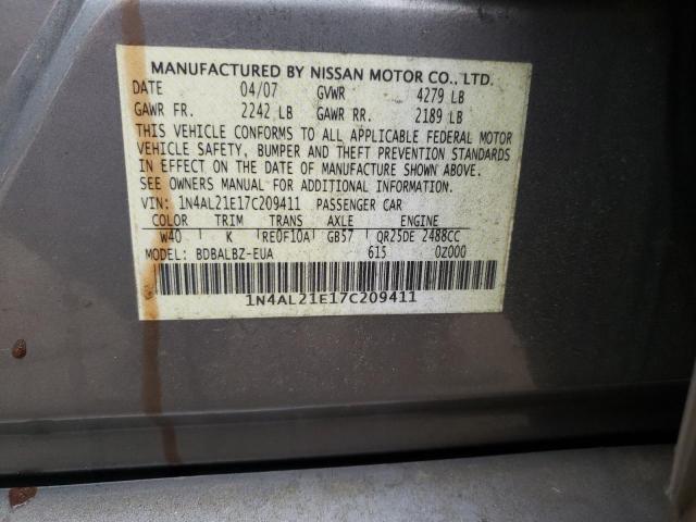 Photo 10 from auction – 2007 NISSAN ALTIMA 2.5 with VIN 1N4AL21E17C209411