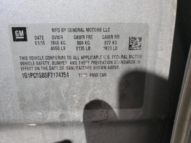 Photo 10 from auction – 2015 CHEVROLET CRUZE LT with VIN 1G1PC5SB5F7174754