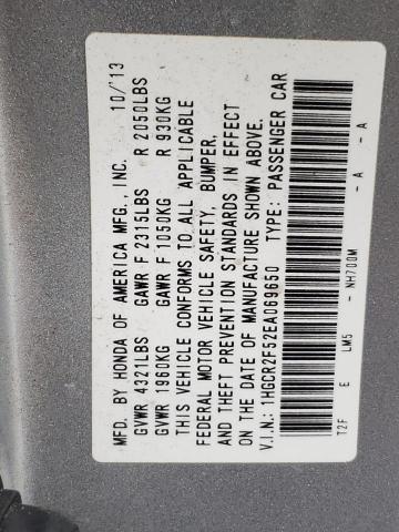Photo 10 from auction – 2014 HONDA ACCORD SPO with VIN 1HGCR2F52EA069650