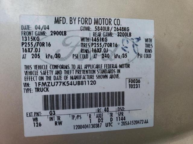 Photo 10 from auction – 2003 FORD EXPLORER S with VIN 1FMZU77E83UA80789