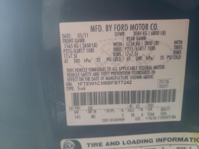 Photo 10 from auction – 2011 FORD F150 SUPER with VIN 1FTEW1CM6BFB77242