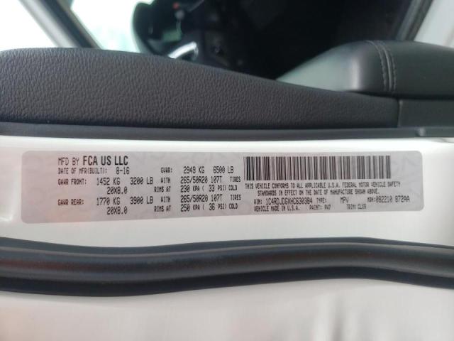 Photo 10 from auction – 2017 DODGE DURANGO GT with VIN 1C4RDJDGXHC630384
