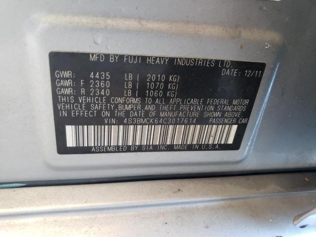 Foto 10 de la subasta – 2012 SUBARU LEGACY 2.5 con VIN 4S3BMCK64C3017614