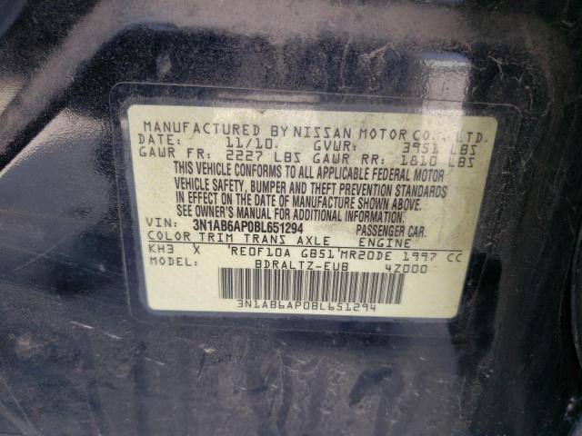Photo 10 from auction – 2011 NISSAN SENTRA 2.0 with VIN 3N1AB6AP0BL651294