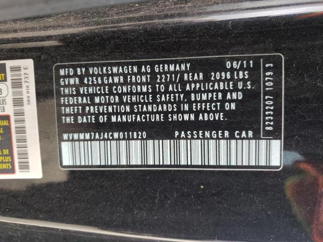 Photo 10 from auction – 2012 VOLKSWAGEN GOLF with VIN WVWMM7AJ4CW011820