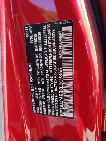 Photo 10 from auction – 2019 PORSCHE MACAN with VIN WP1AA2A53KLB09365