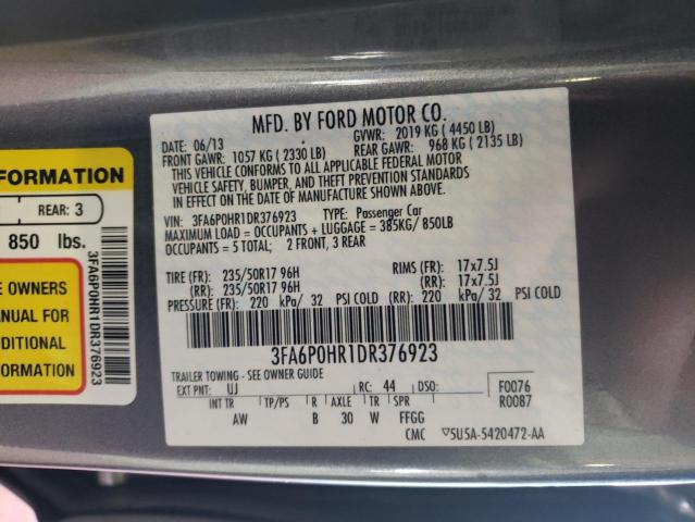 Photo 10 from auction – 2013 FORD FUSION SE with VIN 3FA6P0HR1DR376923