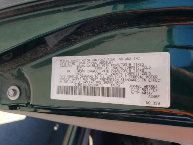Photo 10 from auction – 2002 TOYOTA TUNDRA ACC with VIN 5TBBT44172S330155