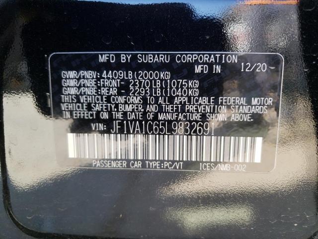 Photo 10 from auction – 2020 SUBARU WRX PREMIU with VIN JF1VA1C65L9832691