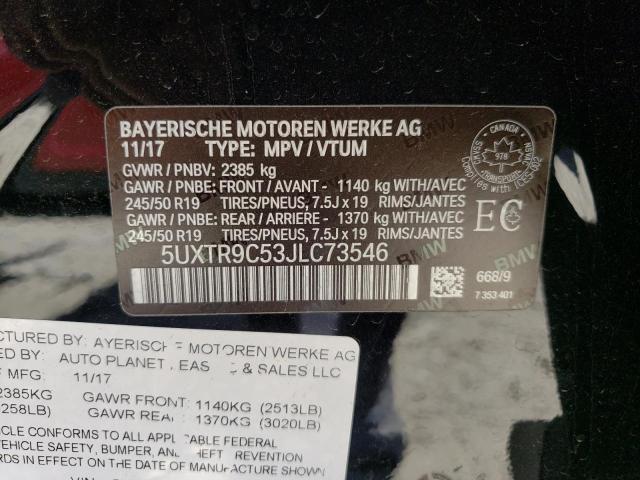 Photo 10 from auction – 2018 BMW X3 XDRIVE3 with VIN 5UXTR9C53JLC73546