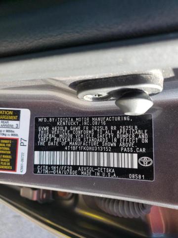 Photo 10 from auction – 2017 TOYOTA CAMRY LE with VIN 4T1BF1FK0HU313152