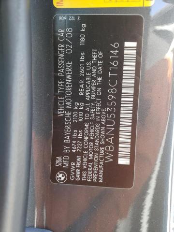 Photo 10 from auction – 2008 BMW 528 I with VIN WBANU53598CT16146