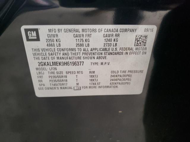 Photo 10 from auction – 2017 GMC TERRAIN SL with VIN 2GKALMEK9H6196377