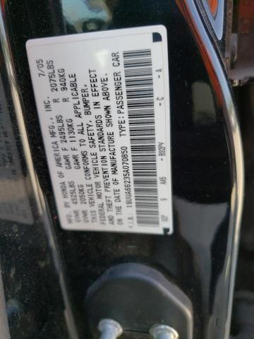 Photo 10 from auction – 2005 ACURA TL with VIN 19UUA66235A070850
