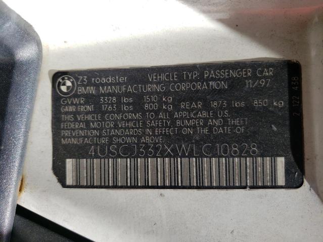Photo 10 from auction – 1998 BMW Z3 2.8 with VIN 4USCJ332XWLC10828