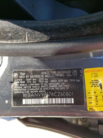 Photo 10 from auction – 2008 BMW 535 XI with VIN WBANV93578CZ60801