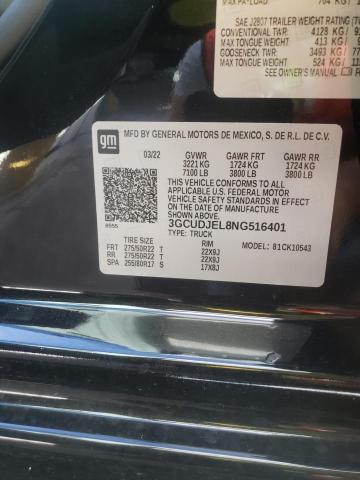 Photo 10 from auction – 2022 CHEVROLET SILVERADO with VIN 3GCUDJEL8NG516401